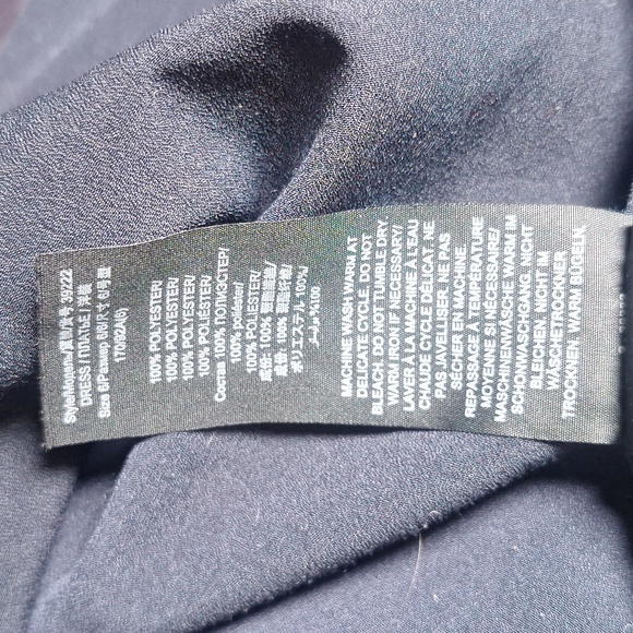 Tory Burch Jane Dress Navy Blue Long Sleeves Ruffled Shirt dress Size 8 - Picture 10 of 10